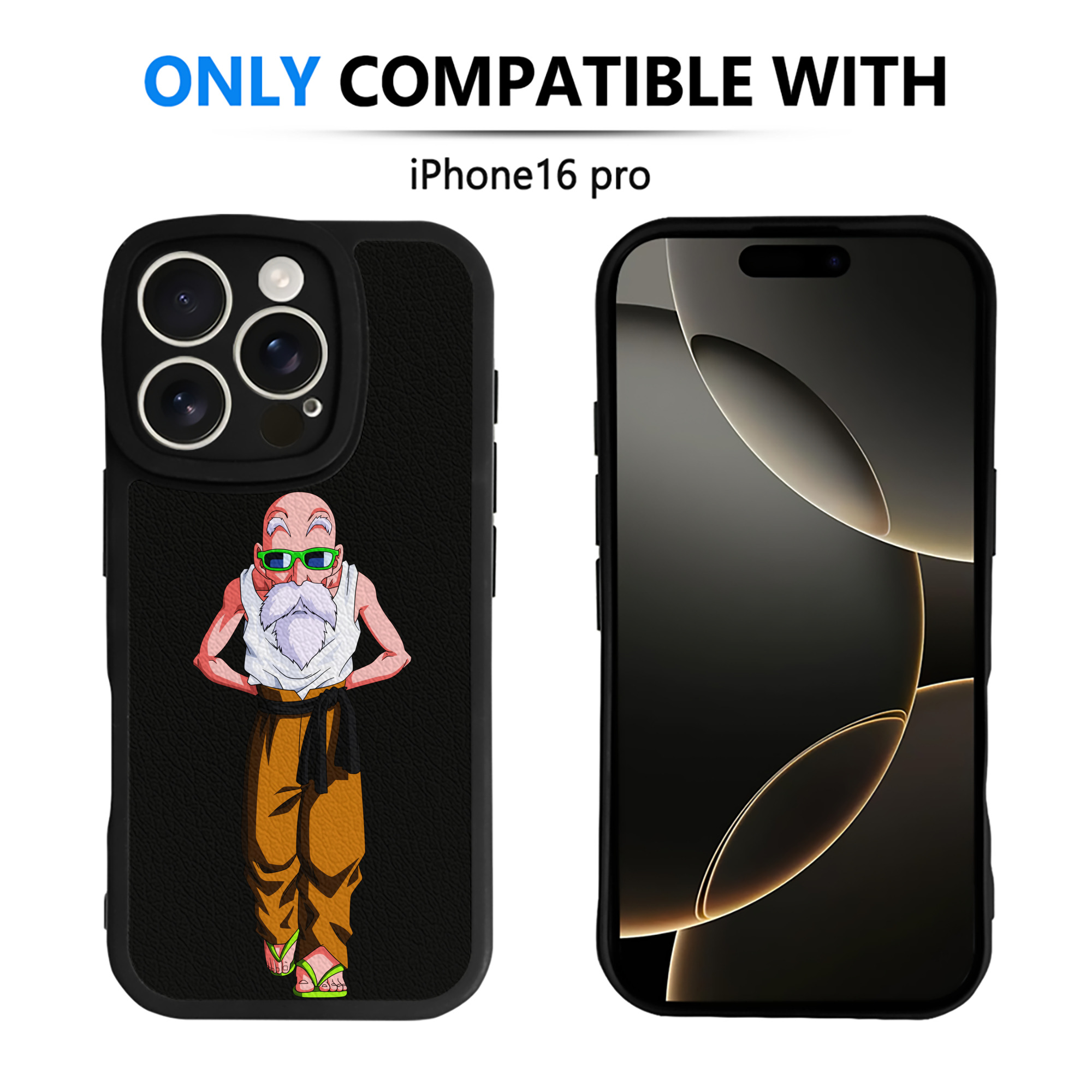 （画像用） ドラゴンボール 亀仙人（かめせんにん） DRAGON BALL Master Roshi Kame Sennin 【iPhone 16シリーズ対応】シリコンスマホケース（レザー調） 材質：シリコン